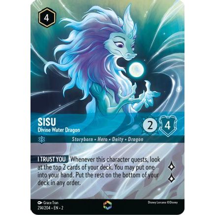 Sisu - Divine Water Dragon (Enchanted) (214/204) - Rise of the Floodborn Holofoil