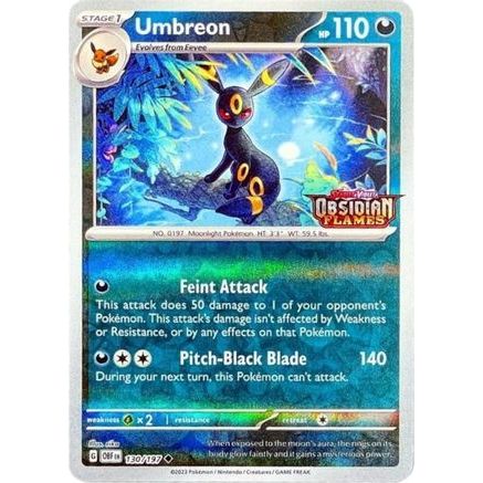 Umbreon (Obsidian Flames Stamped) 130 - Miscellaneous Cards & Products Reverse Holofoil