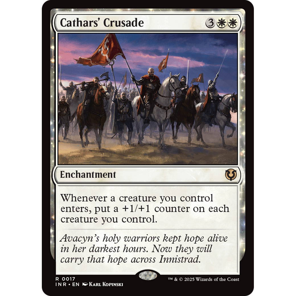 Cathars' Crusade (INR-017) - Innistrad Remastered: (enchantment) Foil