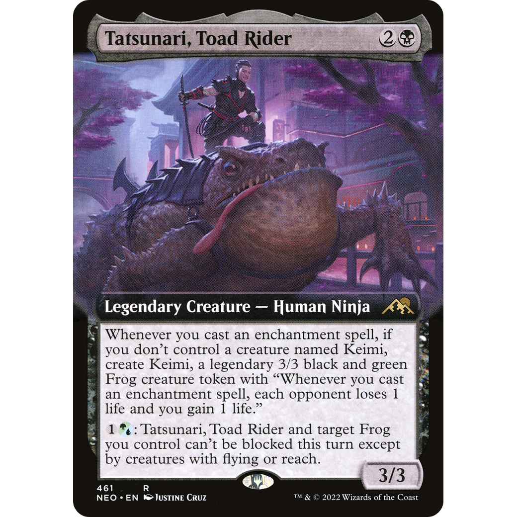 Tatsunari, Toad Rider (NEO-461) - Kamigawa: Neon Dynasty: (Extended Art) Foil