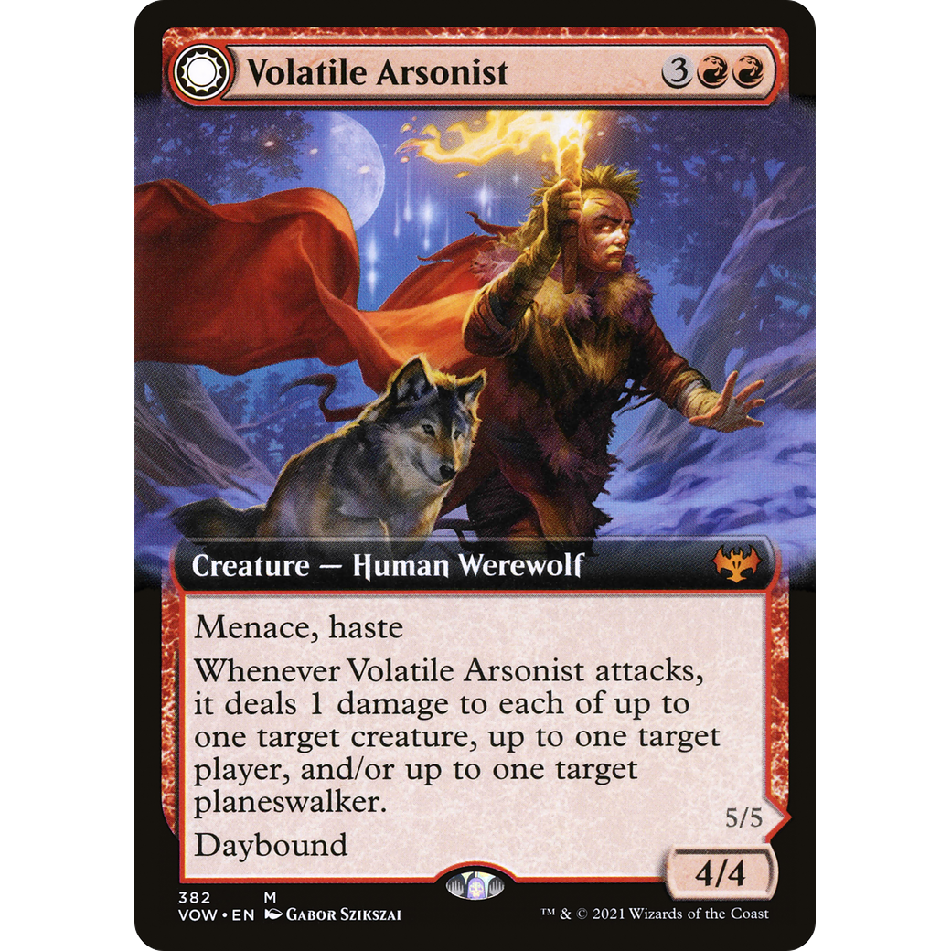Volatile Arsonist (Extended Art) (VOW-382) - Innistrad: Crimson Vow: (Extended Art, Double Faced Transform)