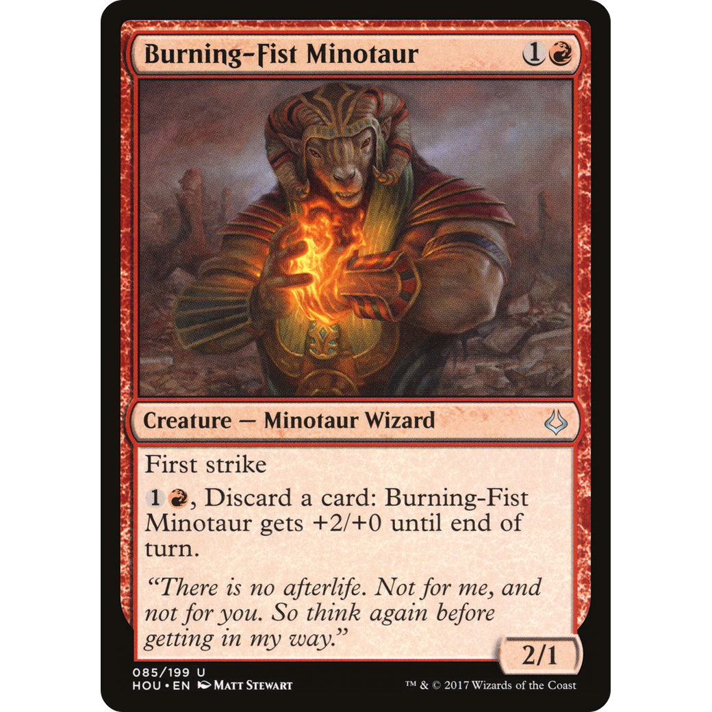 Burning-Fist Minotaur (HOU-085) - Hour of Devastation Foil