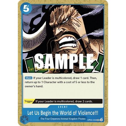Let Us Begin the World of Violence!! (OP05-059) - Awakening of the New Era: 1st Anniversary Tournament Cards