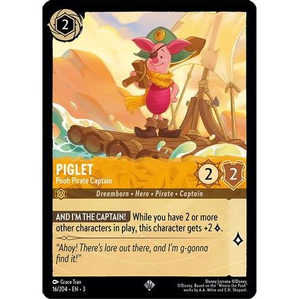 Piglet - Pooh Pirate Captain (16/204) - Into the Inklands Cold Foil