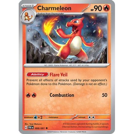 Charmeleon - 008/091 8 - SV Paldean Fates Reverse Holofoil