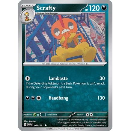 Scrafty 61 - SV Paldean Fates Reverse Holofoil