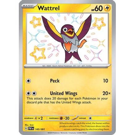 Wattrel 145 - SV Paldean Fates Holofoil