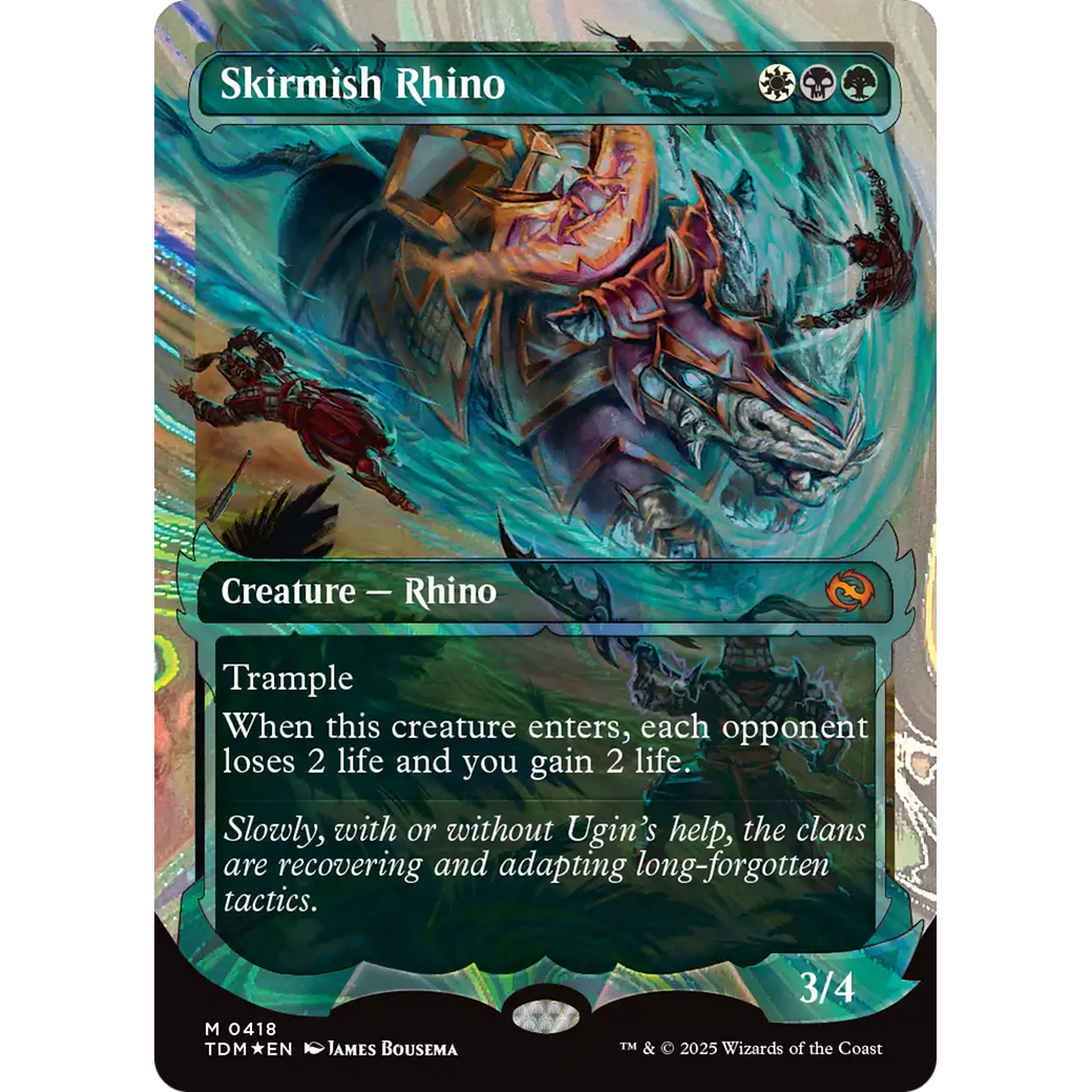 Skirmish Rhino (TDM-418) - Tarkir: Dragonstorm: (Showcase) (Borderless) Foil