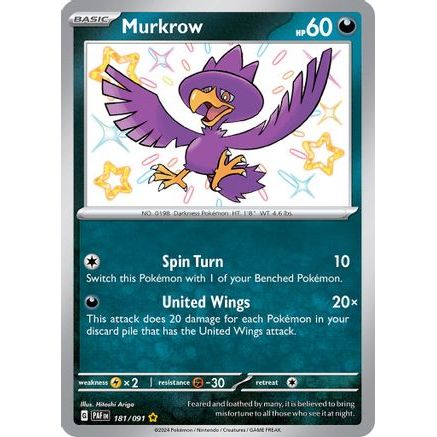 Murkrow 181 - SV Paldean Fates Holofoil