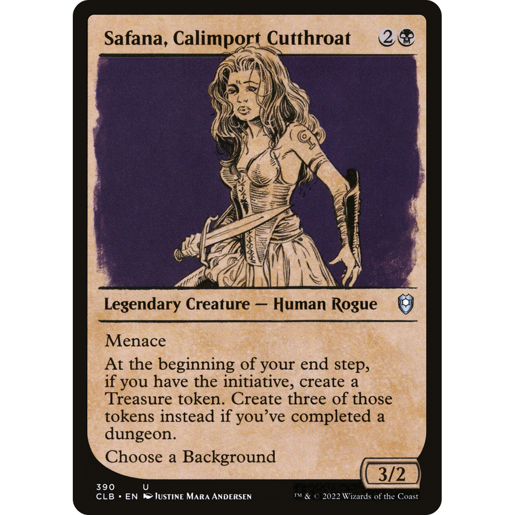 Safana, Calimport Cutthroat (CLB-390) - Commander Legends: Battle for Baldur's Gate: (Showcase) Foil