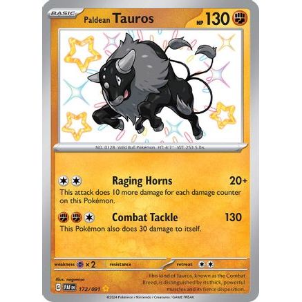 Paldean Tauros - 172/091 172 - SV Paldean Fates Holofoil