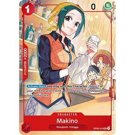 Makino (Japanese 1st Anniversary Set) (OP02-015) - One Piece Promotion Cards Foil