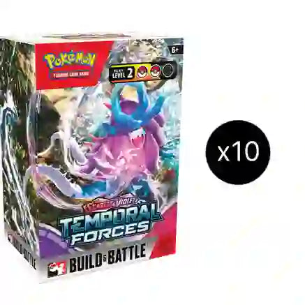 Pokemon: Scarlet and Violet - Temporal Forces Build and Battle Display (10 Build and Battle Boxes)