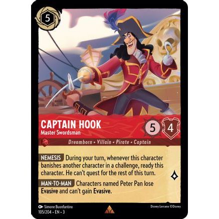 Captain Hook - Master Swordsman (105/204) - Into the Inklands Cold Foil