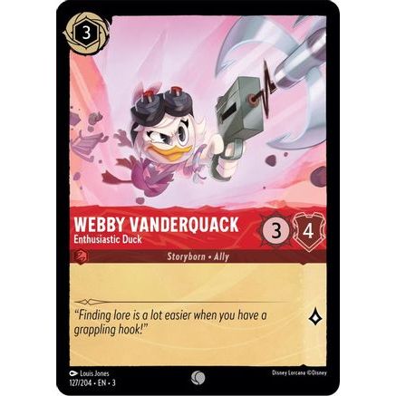 Webby Vanderquack - Enthusiastic Duck (127/204) - Into the Inklands Cold Foil