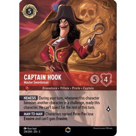 Captain Hook - Master Swordsman (Enchanted) (214/204) - Into the Inklands Holofoil