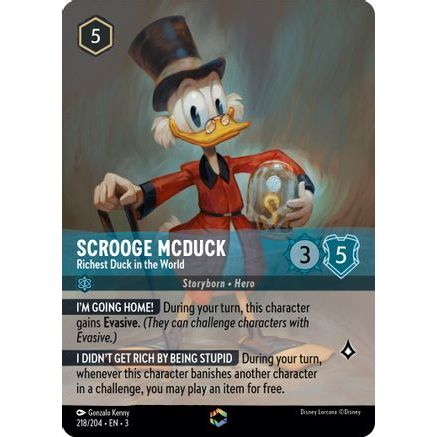 Scrooge McDuck - Richest Duck in the World (Enchanted) (218/204) - Into the Inklands Holofoil