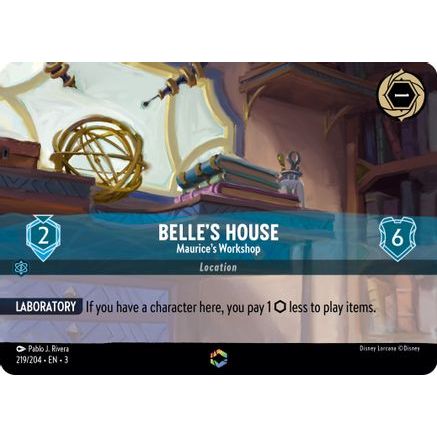 Belle's House - Maurice's Workshop (Enchanted) (219/204) - Into the Inklands Holofoil