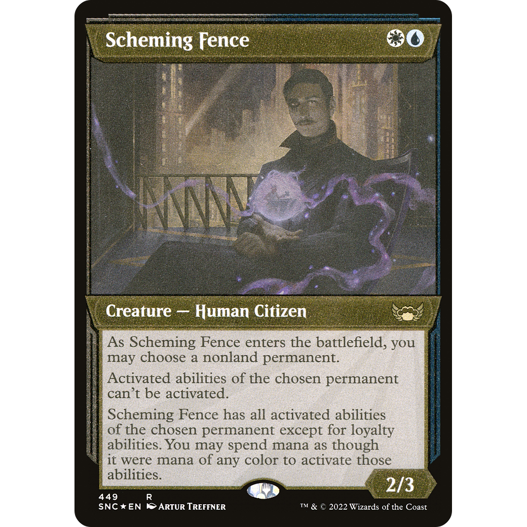 Scheming Fence (Showcase) (Foil Etched) (SNC-449) - Streets of New Capenna: (Showcase) Foil