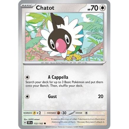 Chatot - 132/162 132 - SV05 Temporal Forces Reverse Holofoil