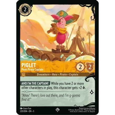 Piglet - Pooh Pirate Captain (223/204) (223/204) - Illumineers Quest Deep Trouble Cold Foil