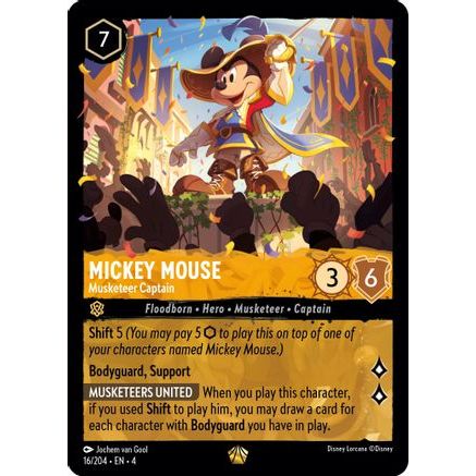 Mickey Mouse - Musketeer Captain (16/204) - Ursulas Return Cold Foil