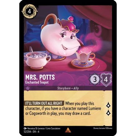Mrs. Potts - Enchanted Teapot (52/204) - Ursulas Return