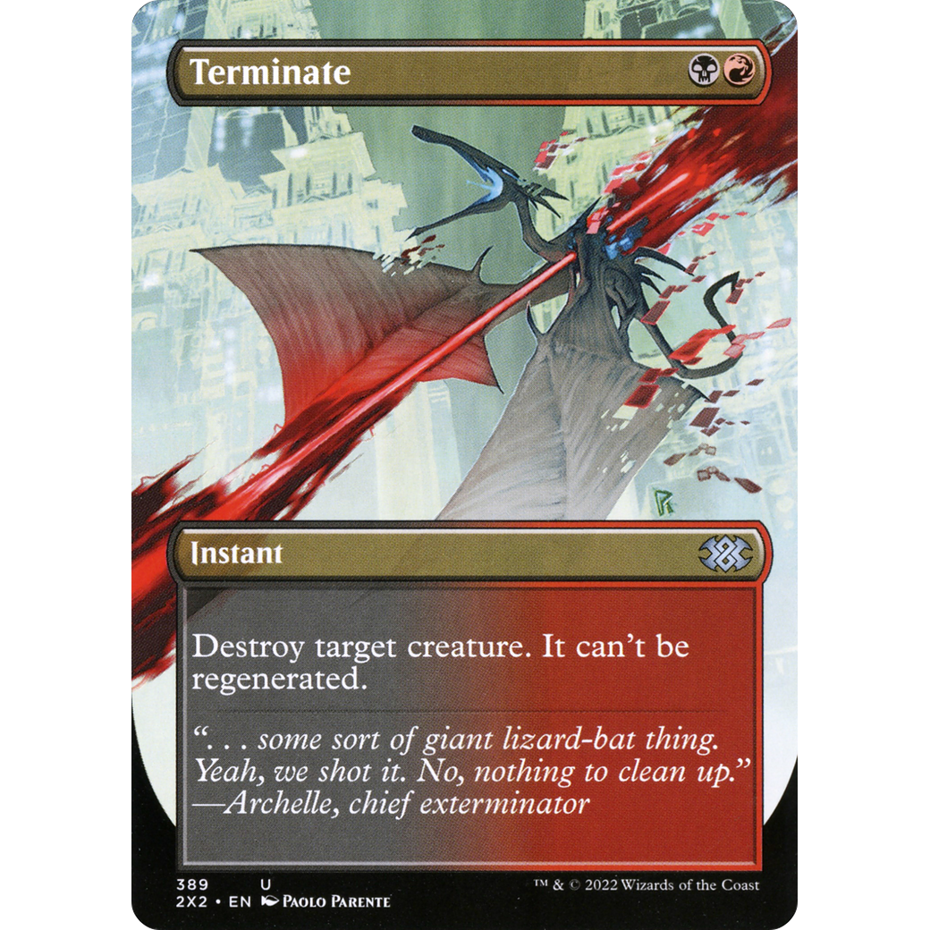 Terminate (Borderless) (2X2-389) - Double Masters 2022 (Borderless) Foil