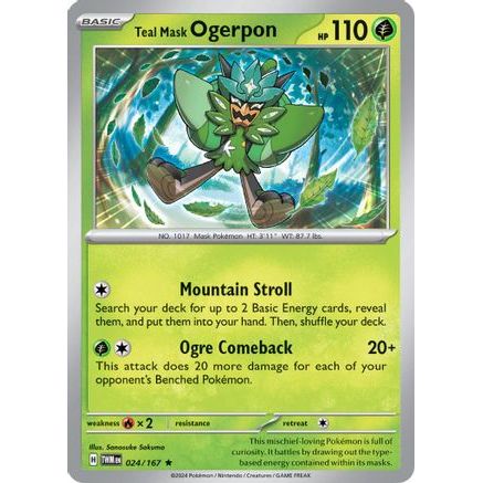 Teal Mask Ogerpon 24 - SV06 Twilight Masquerade Reverse Holofoil