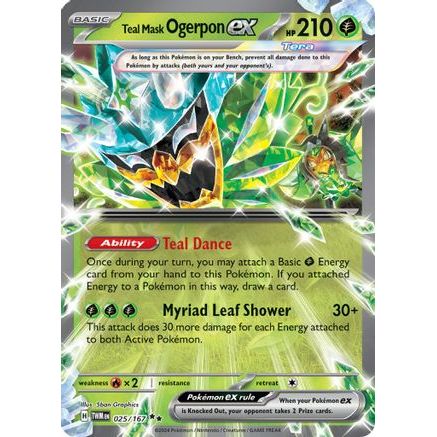Teal Mask Ogerpon ex - 025/167 25 - SV06 Twilight Masquerade Holofoil