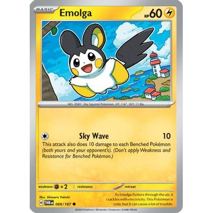 Emolga 69 - SV06 Twilight Masquerade Reverse Holofoil