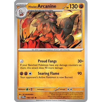 Hisuian Arcanine 100 - SV06 Twilight Masquerade Reverse Holofoil