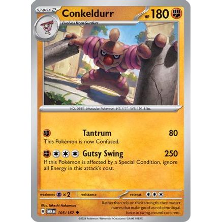 Conkeldurr 105 - SV06 Twilight Masquerade Reverse Holofoil