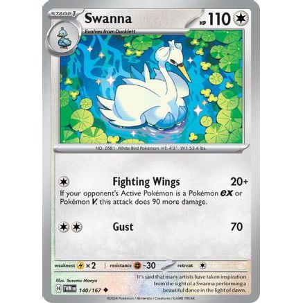 Swanna 140 - SV06 Twilight Masquerade Reverse Holofoil