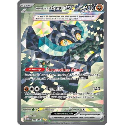 Cornerstone Mask Ogerpon ex - 215/167 215 - SV06 Twilight Masquerade Holofoil