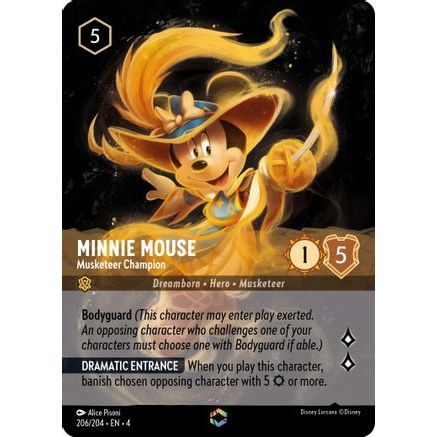 Minnie Mouse - Musketeer Champion (Enchanted) (206/204) - Ursulas Return Holofoil