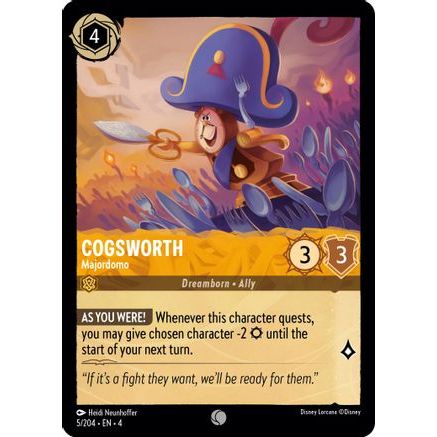 Cogsworth - Majordomo (5/204) - Ursulas Return Cold Foil
