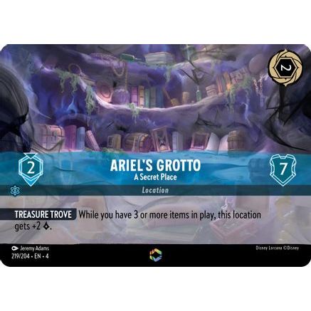 Ariel's Grotto - A Secret Place (Enchanted) (219/204) - Ursulas Return Holofoil
