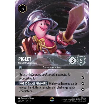 Piglet - Sturdy Swordsman (Enchanted) (221/204) - Ursulas Return Holofoil