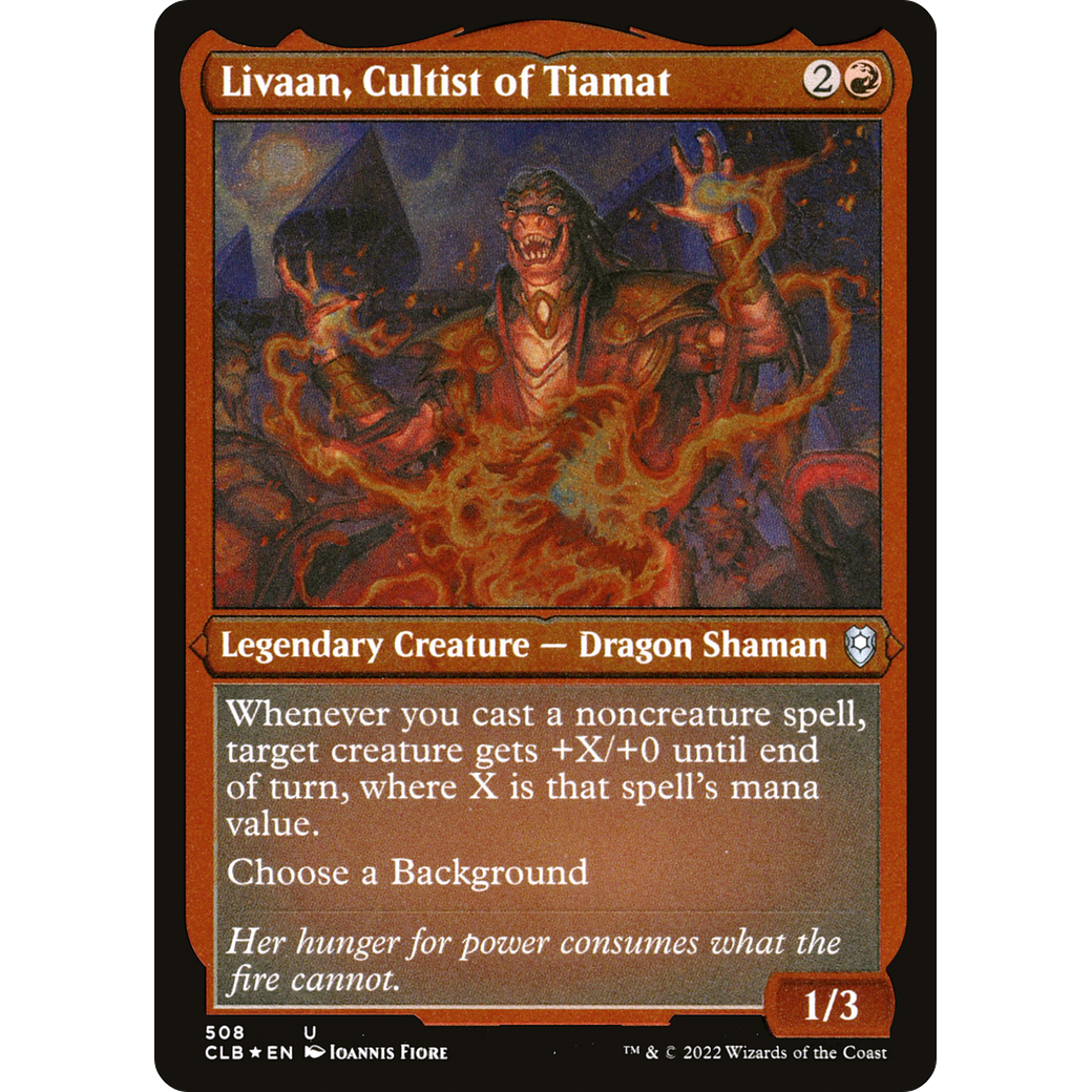 Livaan, Cultist of Tiamat (CLB-508) - Commander Legends: Battle for Baldur's Gate Etched Foil