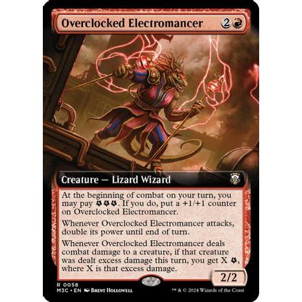 Overclocked Electromancer (Extended Art) (Ripple Foil) (M3C-058) - Modern Horizons 3 Commander Foil