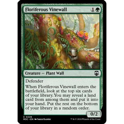 Floriferous Vinewall (Ripple Foil) (M3C-228) - Modern Horizons 3 Commander Foil