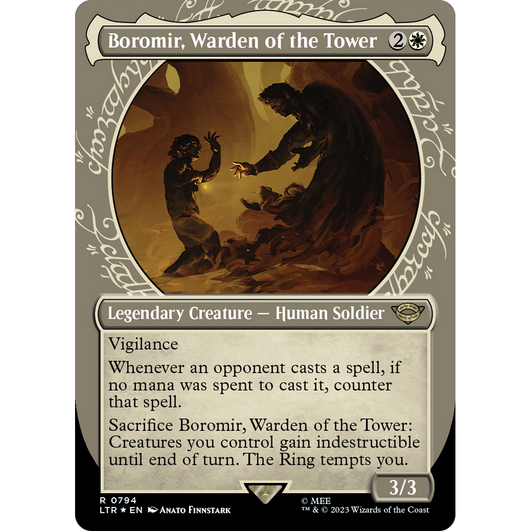 Boromir, Warden of the Tower (LTR-794) - The Lord of the Rings: Tales of Middle-earth: (Showcase) (Borderless) Foil