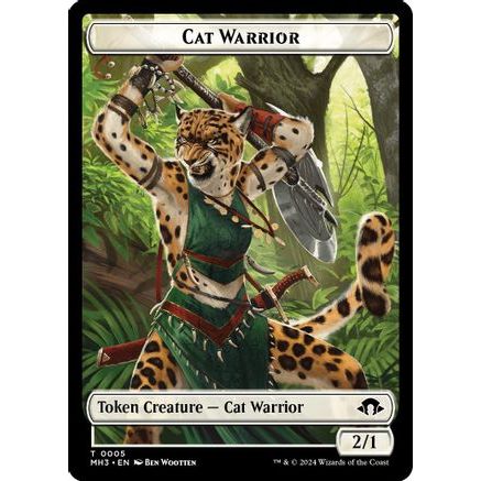 Cat Warrior // Energy Reserve Double-Sided Token (MH3-5 // 36) - Modern Horizons 3