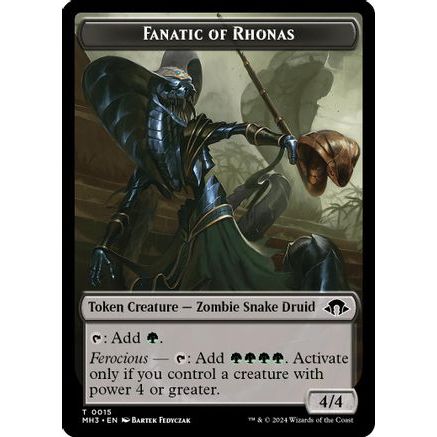 Fanatic of Rhonas // Energy Reserve Double-Sided Token (MH3-15 // 36) - Modern Horizons 3