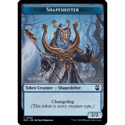 Shapeshifter (0008) (Ripple Foil) // Dragon Double-Sided Token (M3C-8 // 12) - Modern Horizons 3 Commander Foil