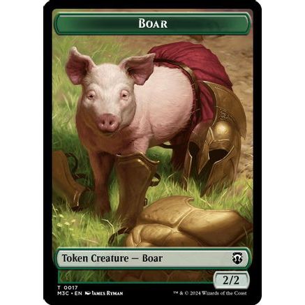 Boar (Ripple Foil) // Forest Dryad Double-Sided Token (M3C-17 // 19) - Modern Horizons 3 Commander Foil