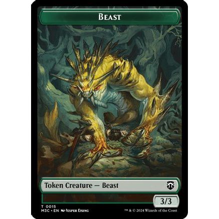 Beast (0015) (Ripple Foil) // Insect (0025) Double-Sided Token (M3C-15 // 25) - Modern Horizons 3 Commander Foil