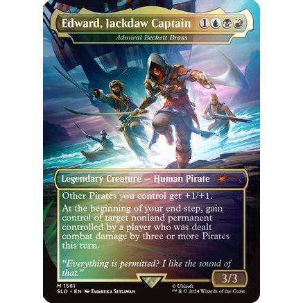 Edward, Jackdaw Captain - Admiral Beckett Brass (Rainbow Foil) (SLD-1561) - Secret Lair Drop Series Foil