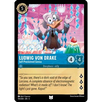 Ludwig Von Drake - Self-Proclaimed Genius (151/204) - Shimmering Skies Cold Foil